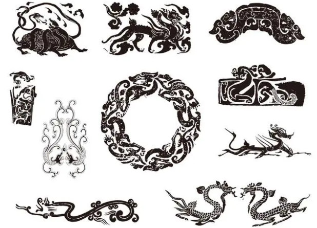 黄江镇龙纹和凤纹的中式图案