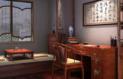 黄江镇书房中式设计美来源于细节